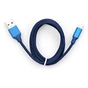 Дата кабель USB 2.0 AM to Lightning nylon 1m blue Vinga (VCPDCLNB21B) - зменшене зображення 1