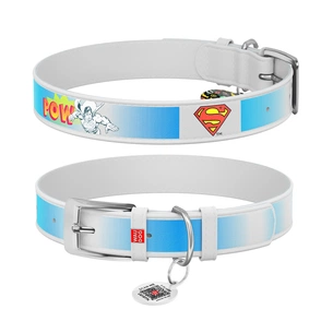 Нашийник для тварин WAUDOG Design з QR паспортом "Супермен 2" XXS Ш 12 мм Д 18-24 см білий (0012-1008-15) зображення 1