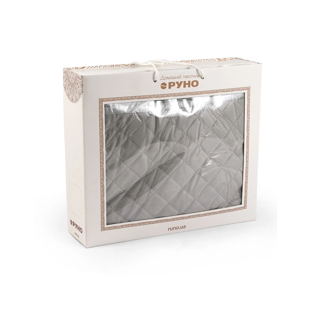 Покривало Руно двостороннє декоративне Velour Grey ромб 150х220 см (360.55_Grey ромб) - picture 11