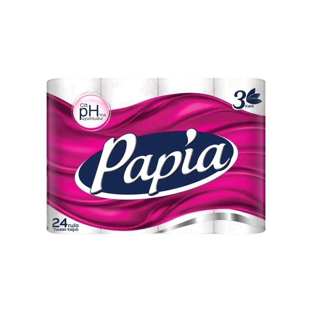 Туалетний папір Papia 3 шари 24 рулони (8690536010059) - зображення 1