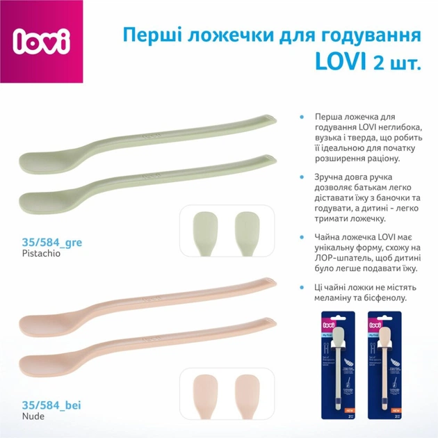 Набір дитячого посуду Lovi Nude перші ложечки для годування 2 шт (35/584_bei) - picture 5