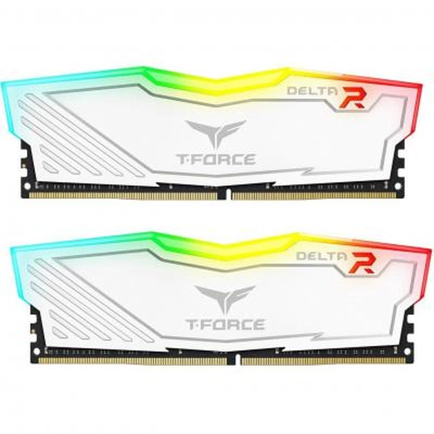 Модуль пам'яті для комп'ютера DDR4 16GB (2x8GB) 2666 MHz T-Force Delta White RGB Team (TF4D416G2666HC15BDC01) - зображення 1