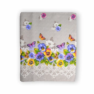 Скатертина Home Line рогожка Фіалкові метелики, 150х220 см (130562) зображення 1