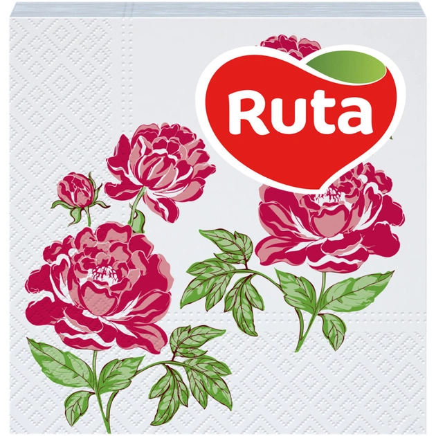 Серветки столові Ruta Double Luxe 24х24 см 2 шари з принтом Флора 40 шт. (4820023747395) - изображение 1