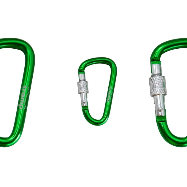 Карабін туристичний Tramp Набір 10 шт з муфтою 7 cм Green (UTRA-302-green) - picture 3