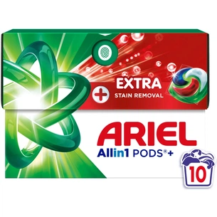 Капсули для прання Ariel Pods+ All-in-1 Extra Stain Removal Екстрасила виведення плям 10 шт. (8700216764704) изображение 1