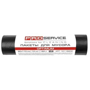 Пакети для сміття PRO service Optimum LD Чорні 160 л 10 шт. (4823071624120) зображення 1