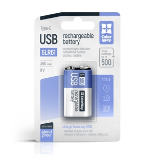 Акумулятор ColorWay Крона USB-С 390 mAh 9V (Li-Polymer) (CW-UB9V-06) зображення 1