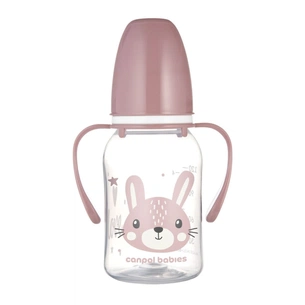 Пляшечка для годування Canpol babies CUTE ANIMALS стандартна з ручками 120 мл рожева (11/823_pin) зображення 1