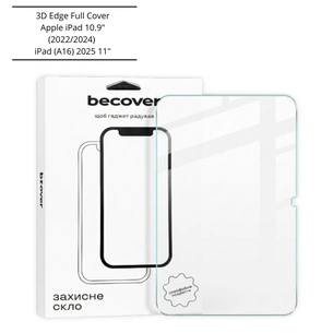 Скло захисне BeCover 3D Edge Full Cover Apple iPad 10.9" (2022/2024) / iPad (A16) 2025 11" (714773) picture 1