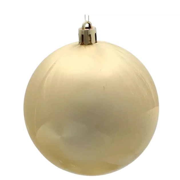 Ялинкова іграшка Chomik пластикові кульки 4 шт, 8 см, біло-золотисті (5900779897243) - picture 3