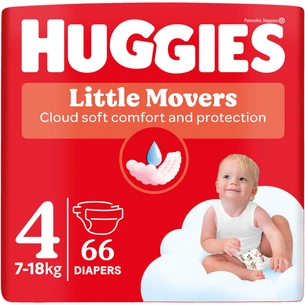 Підгузки Huggies Little Movers Mega 4 (7-18) кг 66 шт (5029053548777) зображення 1