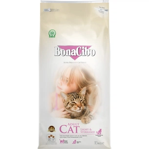 Сухий корм для кішок BonaCibo для стерилізованих з м'ясом курки, анчоусами та рисом 15 кг (8694686406977) зображення 1