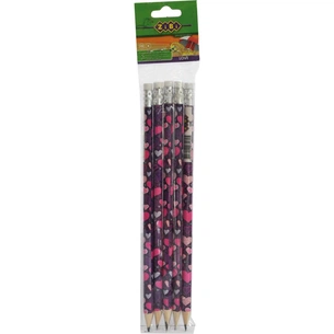 Олівець графітний ZiBi LOVE, HB, with eraser, SET 5шт, blіster (ZB.2301-5) зображення 1
