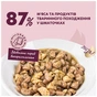 Вологий корм для кішок Delickcious Шматочки з качкою, курячим філе і шпинатом в соусі 85 г (4820269143142) - зменшене зображення 5