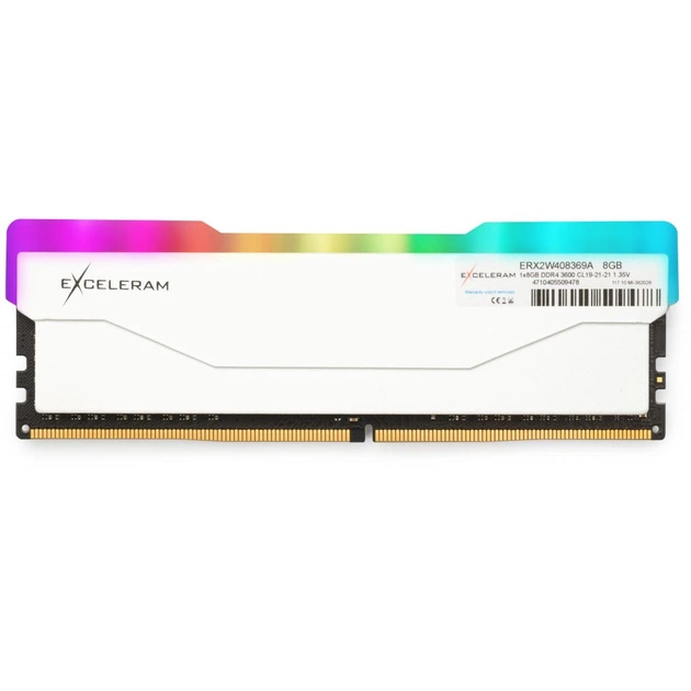 Модуль пам'яті для комп'ютера DDR4 8GB 3600 MHz RGB X2 Series White eXceleram (ERX2W408369A) - зображення 1