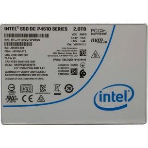 Накопичувач SSD U.2 2.5" 2TB DC P4510 INTEL (SSDPE2KX020T801) зображення 1