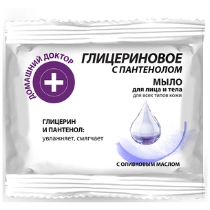 Тверде мило Домашній Доктор Гліцерин з пантенолом 70 г (8588006039092) зображення 1