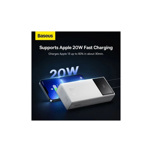 Батарея універсальна Baseus Star Lord Display 30000mAh 22.5W PD/3.0 QC/3.0 White (PPXJ080102) - зображення 10