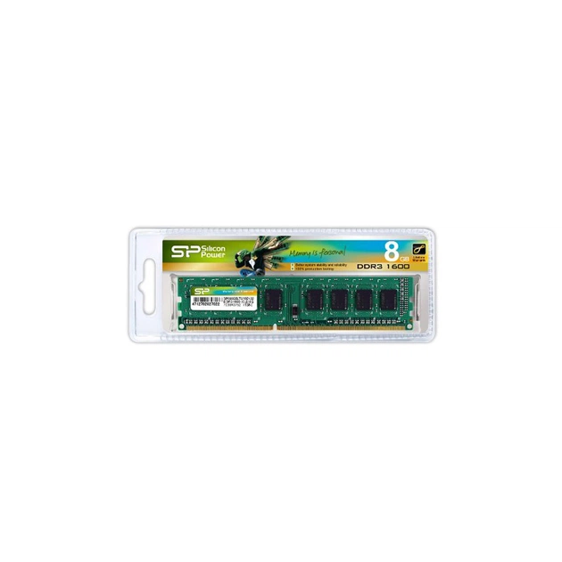 Модуль памяти для компьютера DDR3 8GB 1600 MHz Silicon Power (SP008GBLTU160N02) - изображение 1