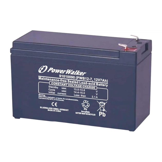 Батарея до ДБЖ PowerWalker 12V 7Ah (PWB12-7) - зображення 1
