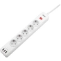 Мережевий фільтр живлення 2E 5XSchuko, 3G*1.5мм, 3*USB-A, 2м, white (2E-SP515M2USBWH) - зменшене зображення 3