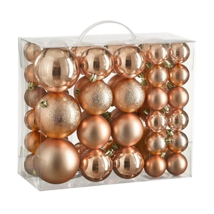 Ялинкова іграшка House Of Seasons Кульки Пластик 46 шт D4 см D6 см D8 см Персик (8720967923557) зображення 1