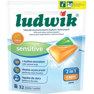 Капсули для прання Ludwik Sensitive 2 в 1 для білих та кольорових речей 32 шт. (5900498025910) зображення 1