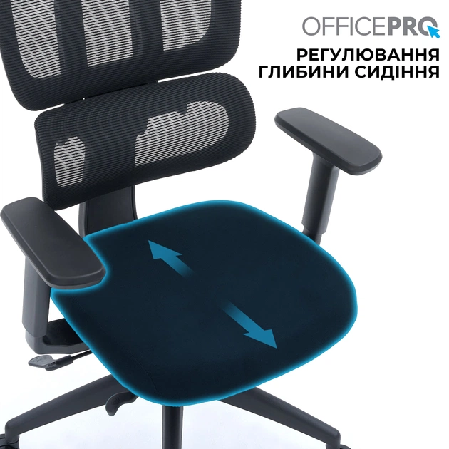 Крісло офісне OfficePro Skyline OC580-B-B-B Black - зображення 10