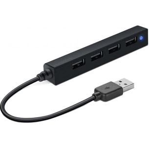 Концентратор Speedlink SNAPPY SLIM USB Hub, 4-Port, USB 2.0, Passive, Black (SL-140000-BK) зображення 1