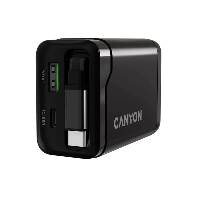 Зарядний пристрій Canyon 1xUSB-C PD65W + 1xUSB QC3.0 + cable USB-C to USB-C black (CNS-CURC65ACB) - picture 8