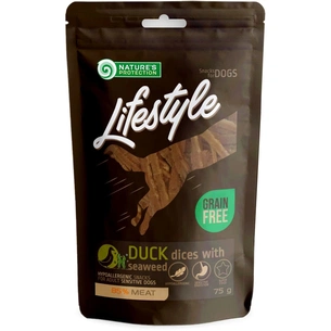 Ласощі для собак Nature's Protection Lifestyle Soft duck dices with seaweed 75 г (SNK46143) зображення 1