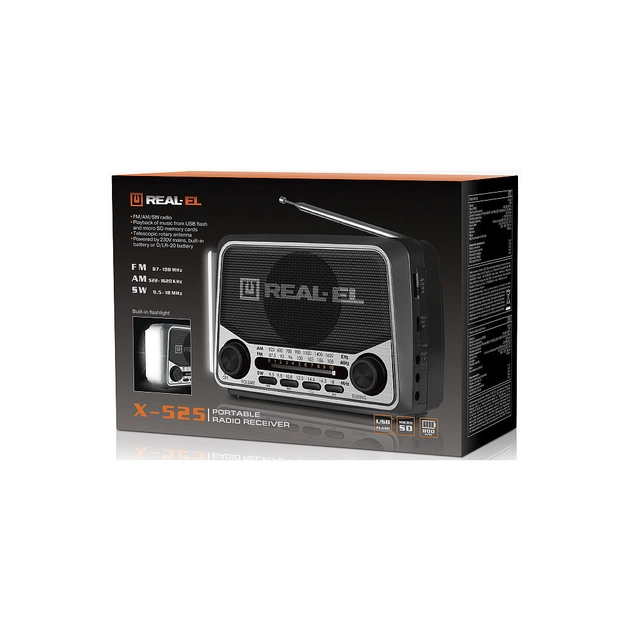 Портативний радіоприймач REAL-EL X-525 Grey (EL121800004) - picture 8