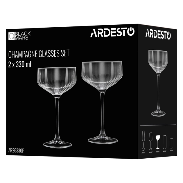 Набір келихів Ardesto Black Mars Alcor 330мл, 2шт, скло, сірий (AR2633GF) - picture 4