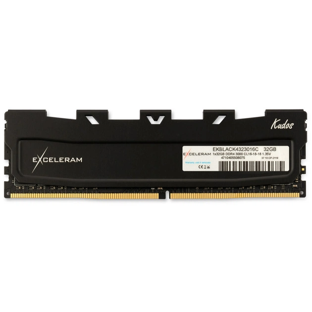Модуль пам'яті для комп'ютера DDR4 32GB 3000 MHz Black Kudos eXceleram (EKBLACK4323016C) - изображение 1