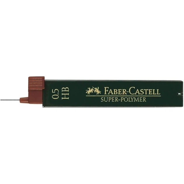 Грифель для механічного олівця Faber-Castell Super-Polymer НВ (діаметр 0,5 мм), 12 штук в пеналі (16782) - зображення 1