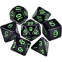 Набір кубиків для настільних ігор Games 7 Days Opaque 7 Dice Set - Black (w-green) (g7dopaq01) - зменшене зображення 1