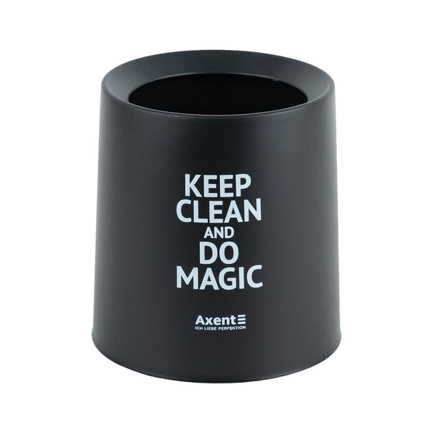 Кошик для паперів Axent Настільний контейнер для сміття, круглий, чорний (2131-01-A) - picture 1