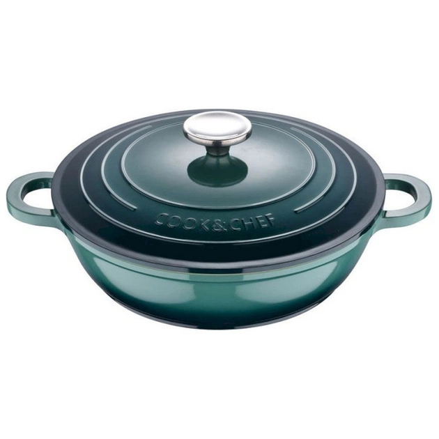 Сотейник Bergner Excalibur з кришкою 24 см Green (BG-36103-GR) - зображення 1