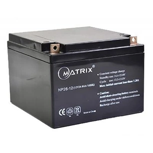 Батарея до ДБЖ Matrix 12V 26AH (NP26-12) зображення 1