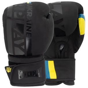 Боксерські рукавички PowerPlay 3021 Ukraine Чорні 14 унцій (PP_3021_14oz_Black) зображення 1