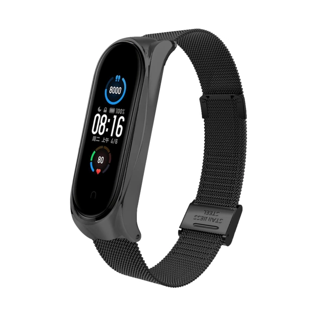 Ремешок для фитнес браслета BeCover Metal для Xiaomi Mi Smart Band 8 Black (709357) - изображение 1