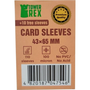 Протектор для карт Tower Rex 43 х 65 мм, 100 мкм, Mini Chimera, 110 шт. (PREMIUM) (6249) изображение 1
