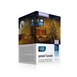 Гірлянда ColorWay Каскад LED 126 9 x 1.5 м 8 функцій (CW-G-126L91CU) зображення 1