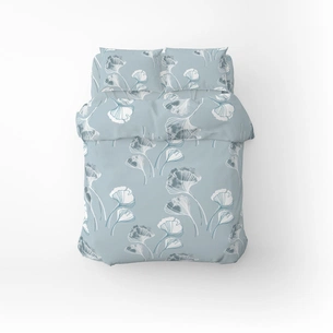 Постільна білизна Home Line Гінко Білоба сіро-блакитний бязь полуторний (173832) зображення 1