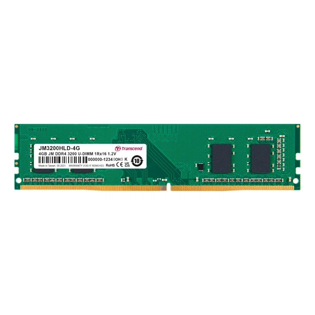 Модуль пам'яті для комп'ютера DDR4 4GB 3200 MHz Transcend (JM3200HLD-4G) - зображення 1