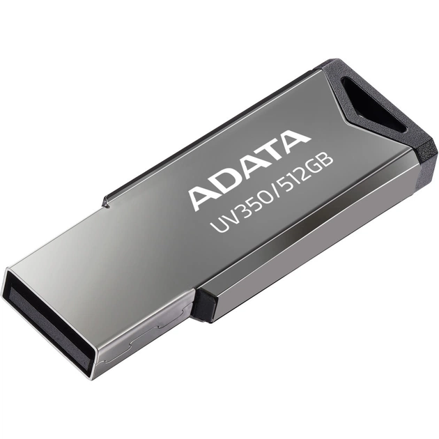 USB флеш накопичувач ADATA 512GB UV350 Metallic USB 3.2 (AUV350-512G-RBK) - изображение 1