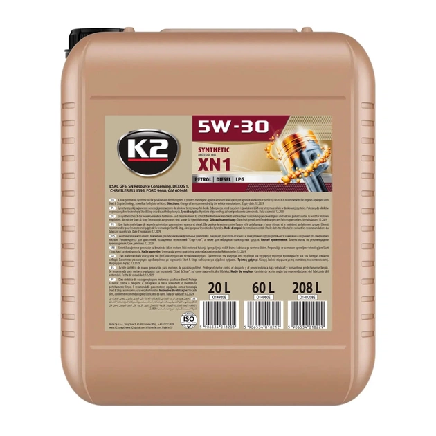 Моторна олива K2 Synthetic SN XN1 5W-30 20 л (O14920E) - зображення 1