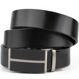 Ремінь Vintage Чоловічий з чорними вставками на пряжці Чорний (20304) зображення 1