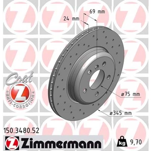 Гальмівний диск ZIMMERMANN 150.3480.52 зображення 1